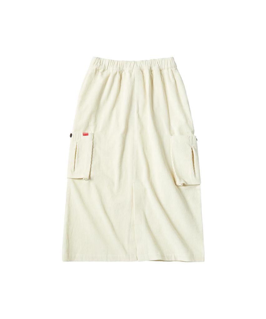 Comoni Nose W Pocket Midi-Skirt [Ivory]