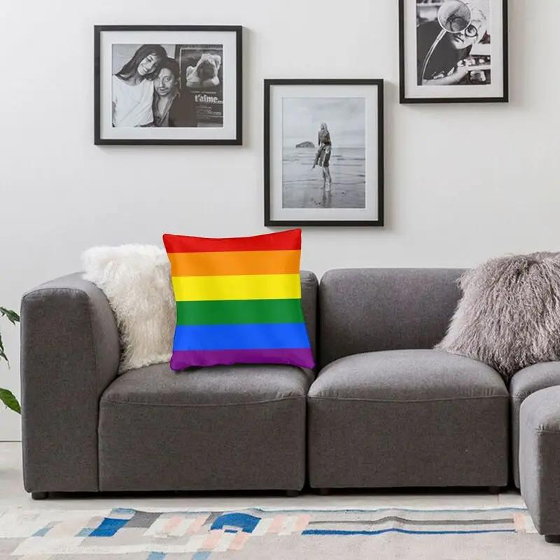 Nordische Gay Pride LGBT Regenbogenflagge Sofakissenbezug Weiche LGBTQ Lesben Wurfkissenhülle Für Wohnzimmer Heimdekoration