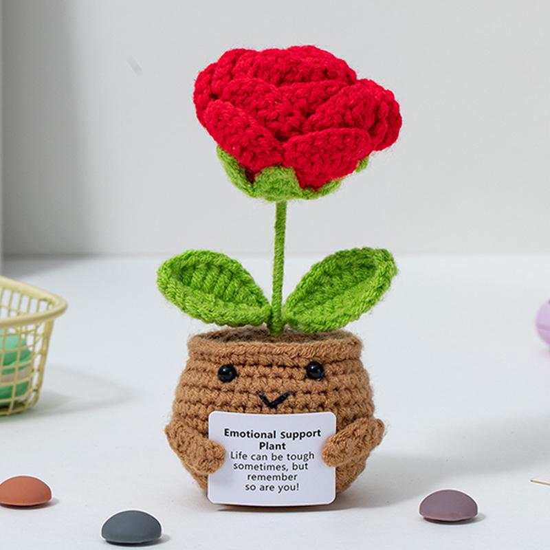 Mini Cute Crochet Potted Plants Eternal Flowers Wedding Gifts for Guests Handmade Sunflowers Flowers Mother's Day Gifts