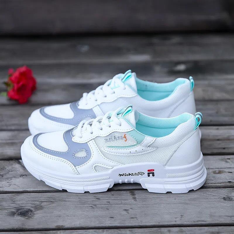 22 new summer mesh shoes breathable mesh sports shoes hollow foundation student flat bottom 35 зелёный