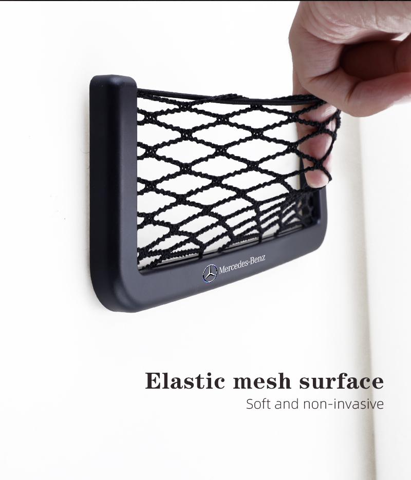 XUY2 1Pcs Car Storage Net Pocket Mesh Organizer Accessories For Mercedes Benz AMG Smart W205 C300 W203 W206 W108 W124 W126 W140 W168
