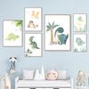 Nursery Nordic Poster and Prints Cute Dinosaur Egg Tree Leaf Monstera Wall Art Canvas Painting Wall Pictures Boy Kids Room Decor No Frame
