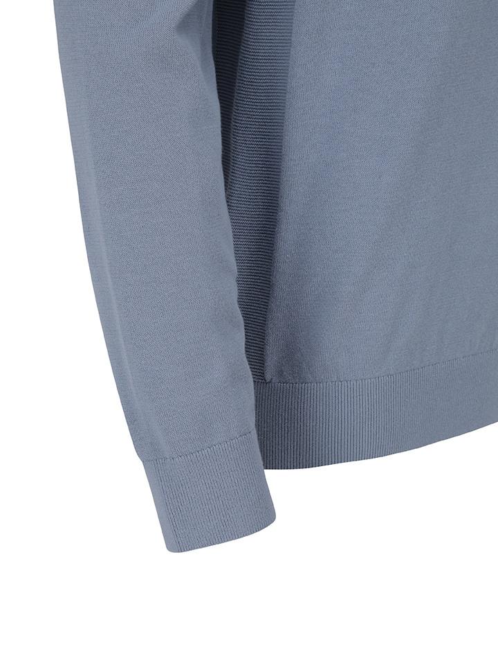 AND Z Men'S V-Neck Textured Long Sleeve T-Shirt_Bze1Ev1102Bl