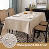 Nordic Table Cover Cloth Solid Color Linen-Look Waterproof Oil-Stain Proof Wear-Resistant Durable Mats Home Dining Table Cloth