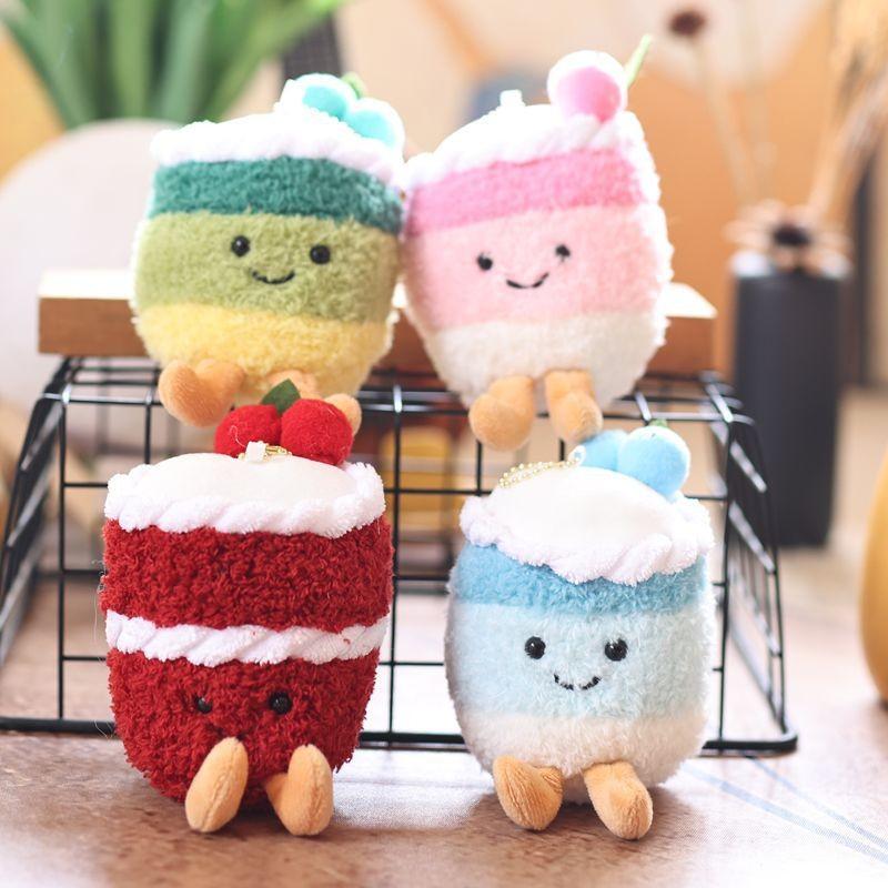Fruitcake Plush Toy Cartoon Keychain Backpack Pendant Childrens Gift Holiday