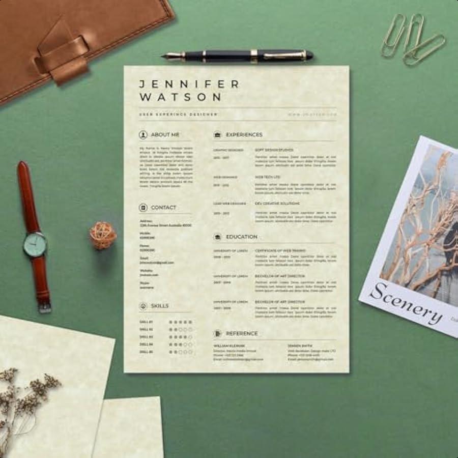 

120 листов пергаментной бумаги для сертификатов 8,5 x 11 100 г/м² Двусторонняя канцелярская бумага для резюме и дипломов PrinterFri United States