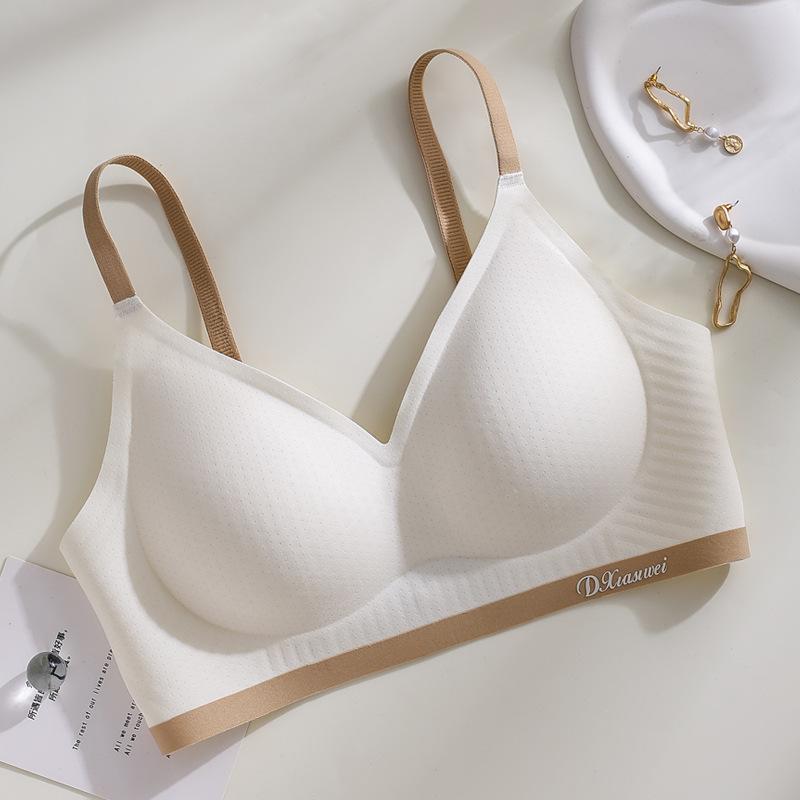 Naked Breathable Cup Underwear Women's Summer Thin Small Breasts Gather Without Marks, Cool Soft Support, Anti-sagging Bra Cover