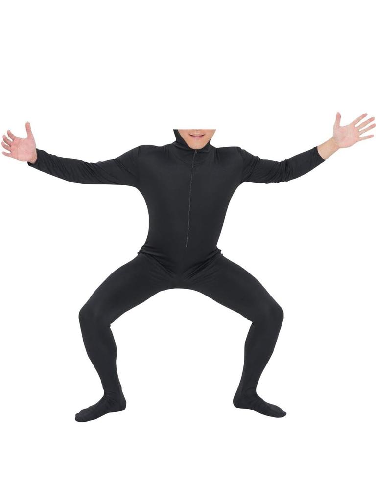 ENALIHI Full Body Tights with Open Halloween Face, Stretchable, Face-Removing Costume, (Fun SY09, XL)