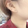 Purple Gold Love Stud Earrings, Simple And Exquisite Niche Temperament, Rose Gold-Plated Color Gold Ear Buckle