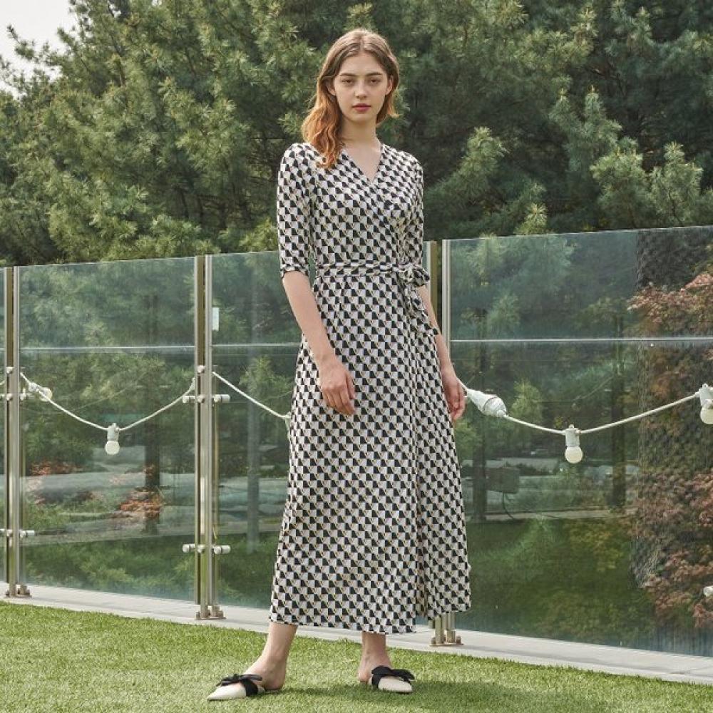 Lipbbam Creola Romona 3 4 Sleeve Maxi Long Wrap Dress Ldm10df01