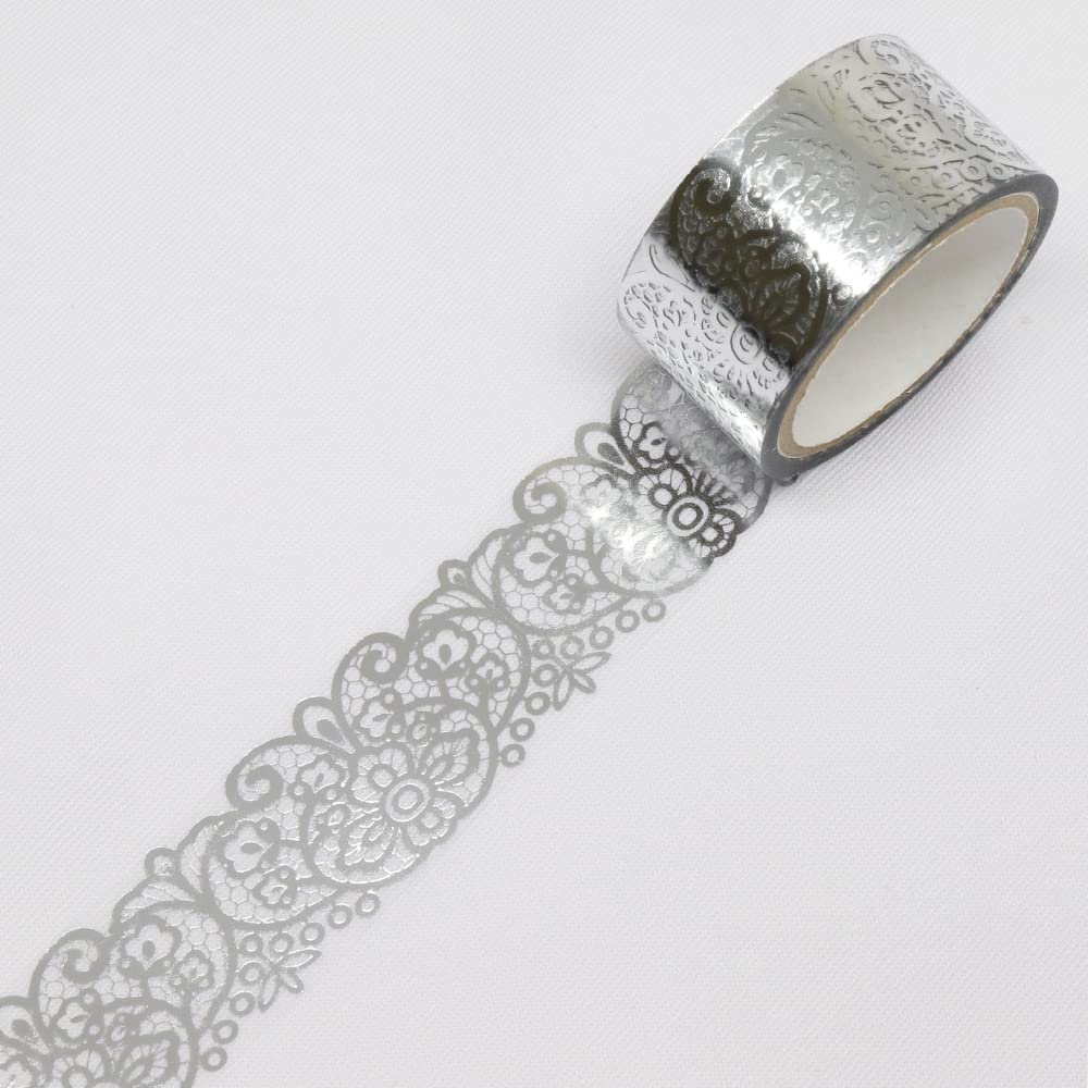 Made In Japan Kamiiso Masking Romanee 20mm X 3m GR-4080 <SAIEN Tape> (Silver Foil)
