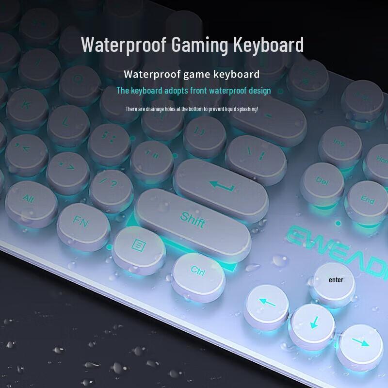 Qianxingzhe GX330 Wired Retro Punk Gaming Mechanical Keyboard