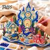 Handmade Desk Decor 3D Ocean Village Diamond Painting DIY Kit for Adults, Castle Art Craft Marine Life Projects Set, Rhinestone Mosaic Decoration Home