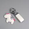 Instant Wealth Leather Keychain with Cartoon Pony Pendant for Couples – Trendy Bag and Car Accessory