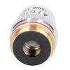 Achromatic Microscope Objective Silver 4X Microscope Objective Len with 20.2mm Standard Interface