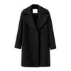 Damen Plus Size Wolljacke Zweireihig Umlegekragen Mantel Einfarbig Locker Thermisch Langärmelig Frühling Herbst Winter Pendeln Verabredung