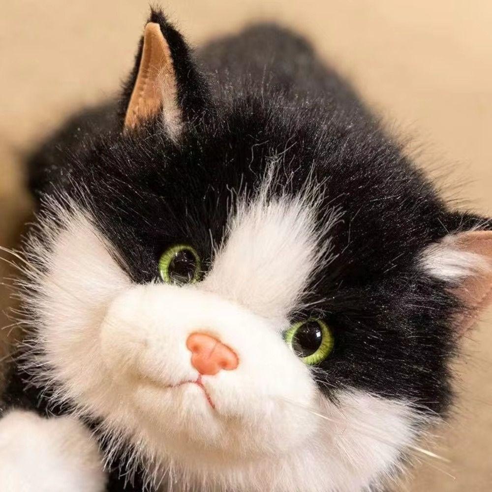 Fluffy Ragdoll Cat Plush Doll Voiced Simulated Kitten Model New Realistic Cat Doll  Kids