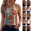 Womens Tank Tops Sleeveless Loose Fit Tops V Neck Pleated Shirts Basic Tees