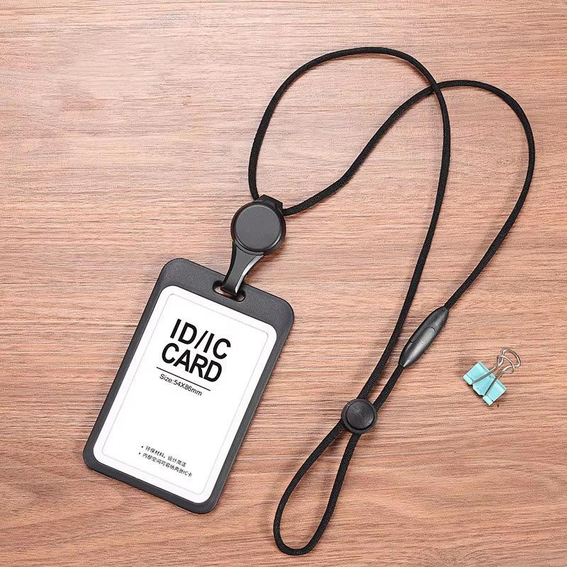 1/2 Stück ID-Zubehör mit Lanyard Ausweishalter Transparent Verstellbar Ausweishalter Tragbarer Kartenhalter
