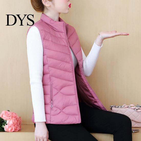Casual Sleeveless Jacket Women's Padded Vest Autumn Winter Ultra Light Zipper Closure Warm Trendy Zippered Slim Fit Windproof Stand-up Collar