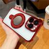 Luxury Plating Flash Mirror Clean Frame Bracket Stand Phone Case For iPhone 11 13 14 15 Plus 16E 16Pro Max Lens Protective Cover