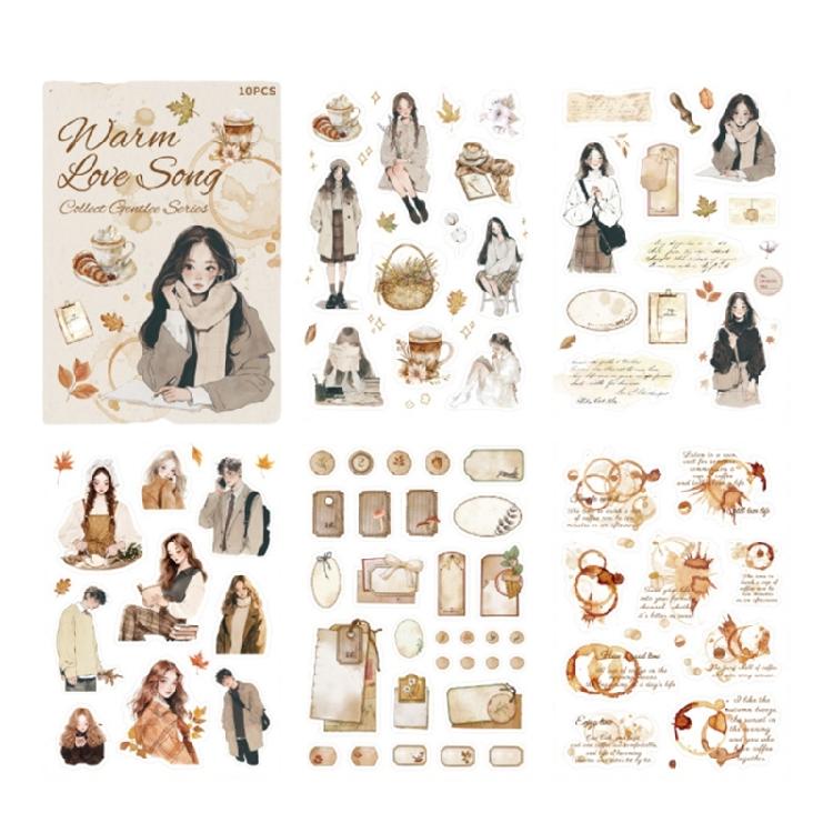 Photocard Scrapbooking Sticker Adhesive Cartoon Sticker Book for Photocards Journal Decoration