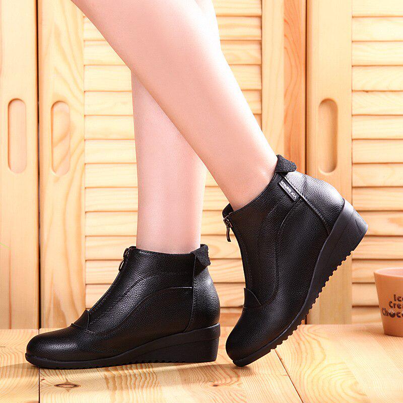 Winter Boots Women Snow Boots Wedge Heels Winter Shoes Women Warm Fur Casual Shoes Footwear