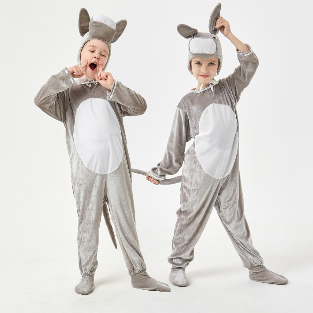 Multiple Styles Kids Cute Little Animals Jumpsuit Dinosaur Tiger Wolf Rabbit Giraffe Children Boys Girls Halloween Cosplay Suit