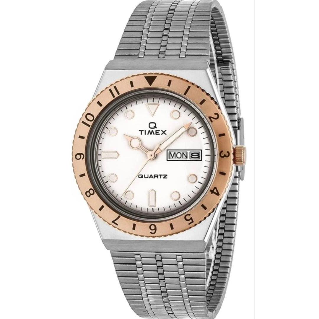 Used TIMEX/Q TIMEX/quartz watch/36mm white/gold