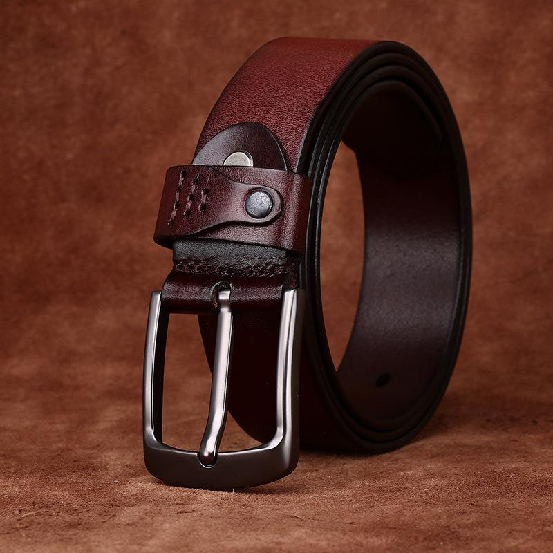 Simple, Fashionable And Versatile Trend Italian First-Layer Cowhide Belt Men'S Genuine Leather Casual Jeans Men'S Belt