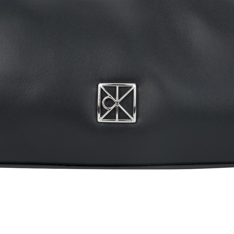 Calvin Klein Metallic Monogram Leather Shoulder Bag Medium Women bags Space-Black 4F3263G-UB1
