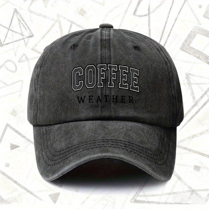 pc Vintage Washed Hat with COFFEE Design Unisex Solid Baseball Cap Suitable for All Seasons Ideal Gift for Weddings Parti