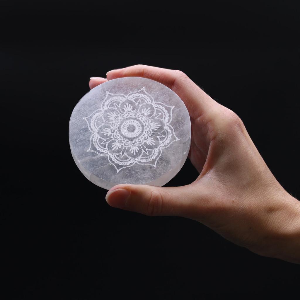 Selenite Charging Plate Mandala 8cm