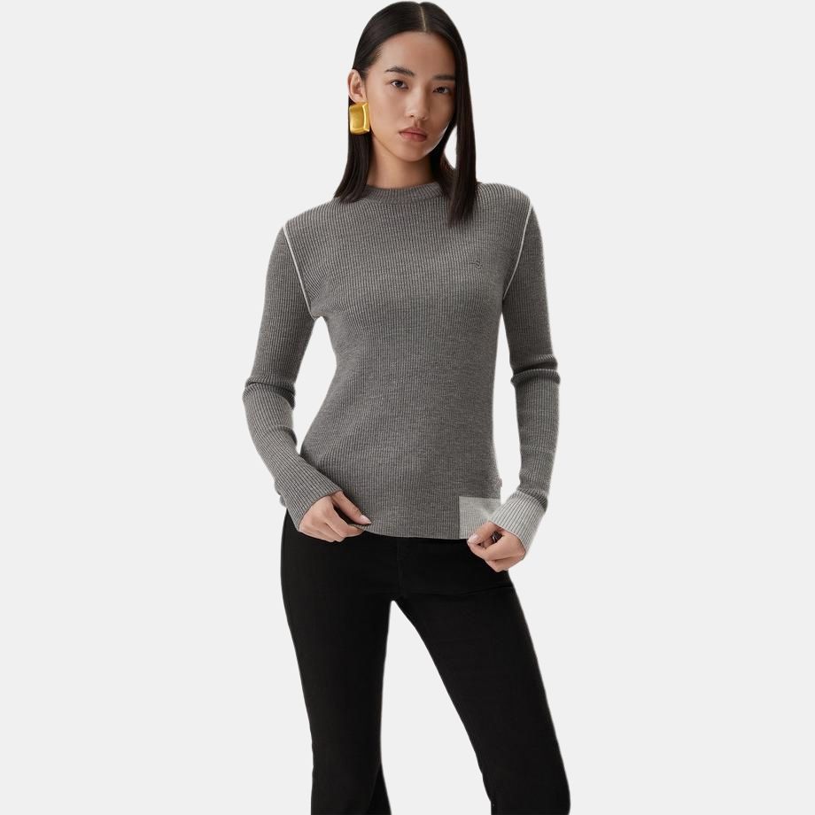 Levis Casual Simple Slim Fit Comfortable Round Neck Knitted Long Sleeve Sweater Women Sweater 0051R-0000