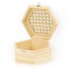 Boite en bois hexagonale et couvercle cannage 16,5 x 14 x 80 cm