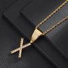 26 English Women'S Letter Pendants Necklace Twist Chain Zircon Letter Pendants Jewelry