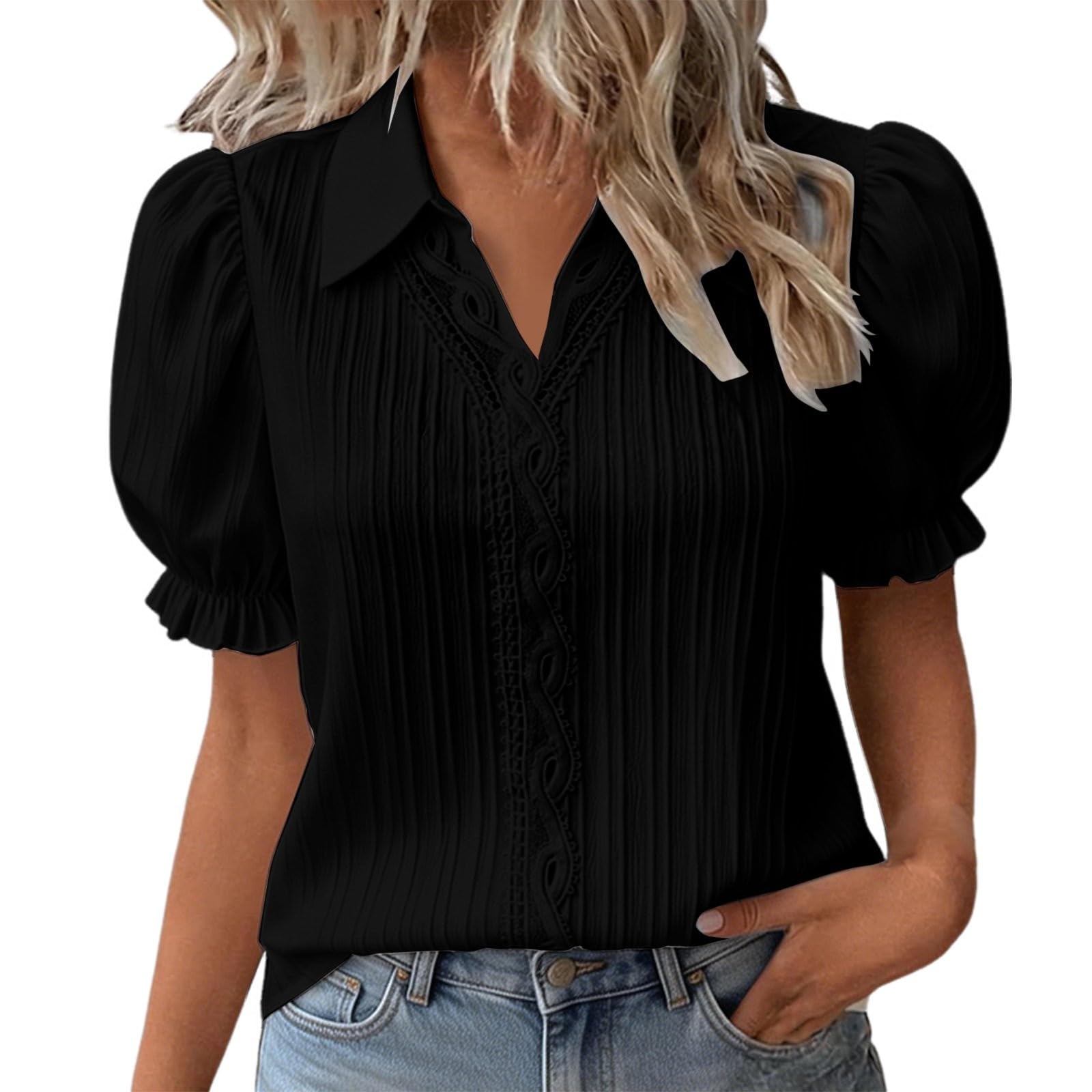 Fashionable women s casual and comfortable top S чёрный