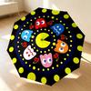 Pacman Party 8 Ribs 3Fold Black Glue Uv Protection Umbrella Sun Protection Rainproof Compact Folding Umbrella For Travel Daily Use C923766