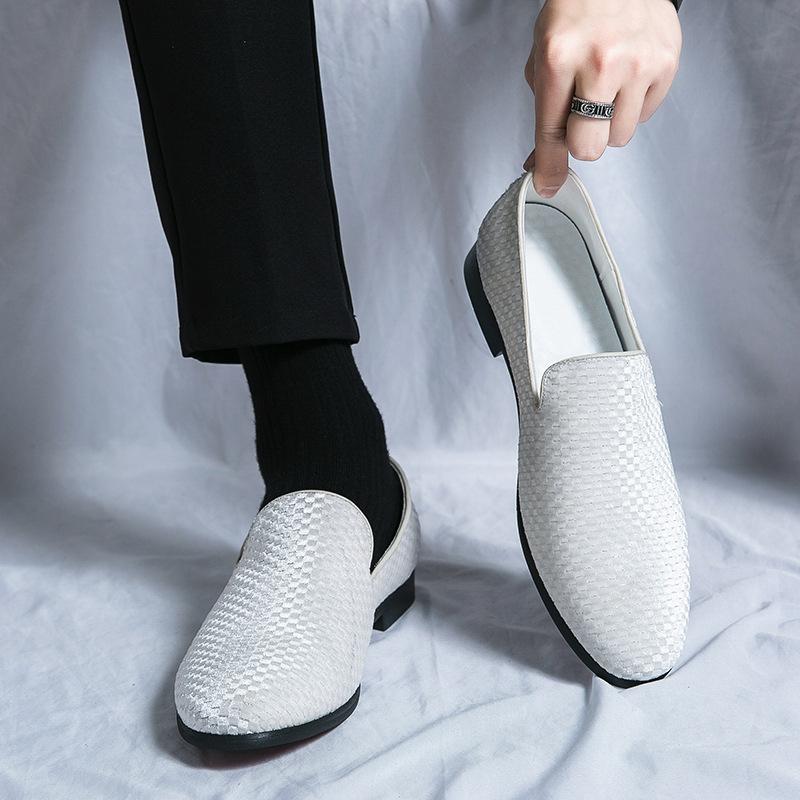 Men's casual leather shoes fashion 47 large size new leather shoes fashion trend hair stylist one foot lazy shoes