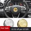 Hots  1pcs 52mm 58mm Car Steering Wheel Sticker Auto Interior For Mercedes Benz AMG W212 W213 W205 W177 V177 W247 W176 GLA GLC W