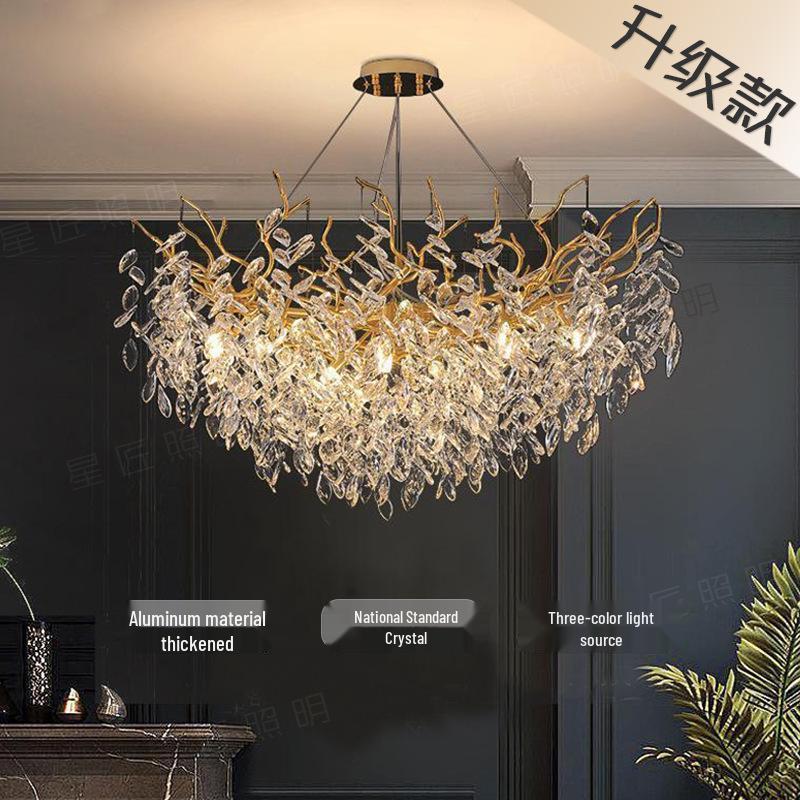 Elegant French Crystal Chandelier: K9 Aluminum Art Lamp for Living, Dining, and Bedroom