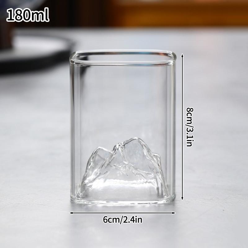 Transparent Whiskey Glasses Mountain Crystal Glass Drinking Glasses for Drinking Bourbon, Cognac, Scotch, Cocktails 125-380ml