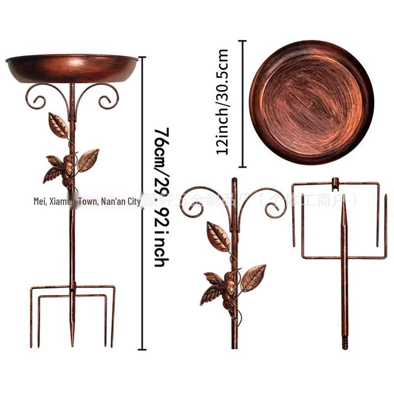 Retro Iron Bird Bath Garden Decoration & Outdoor Flower Pot