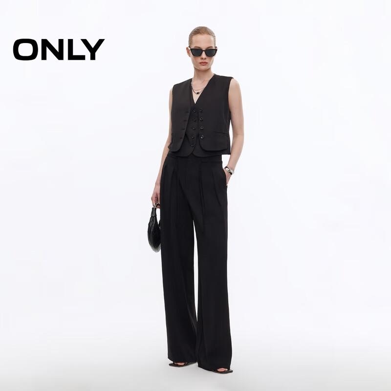 Only Women's Relaxed High-Waist Straight-Leg Casual Pants