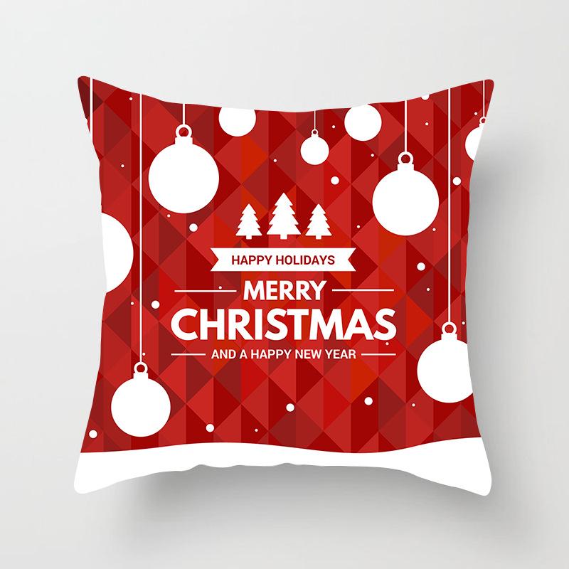 Merry Christmas and Happy New Year Decorative Pillow Cover Sofa Car Office Seat Cushion  Bedroom Room Home Decoration
