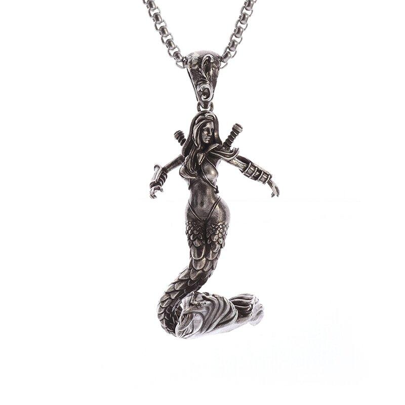 Collier avec pendentif ailes d'ange mystique gothique rétro pour hommes et femmes, bijoux tendance punk hip-hop, cadeau
