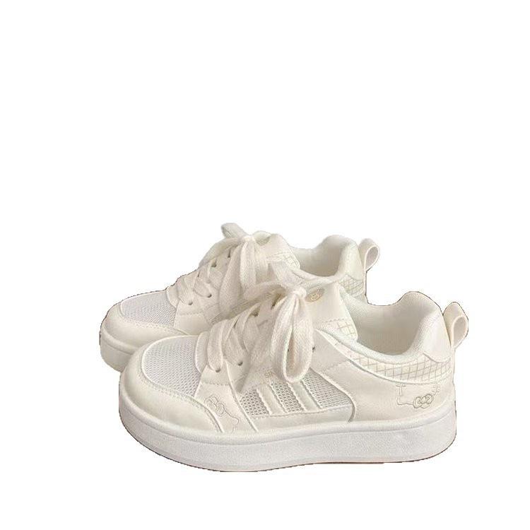 Dopamine transparent net little white shoes platform 2025 summer new chic niche design versatile sports student board shoes