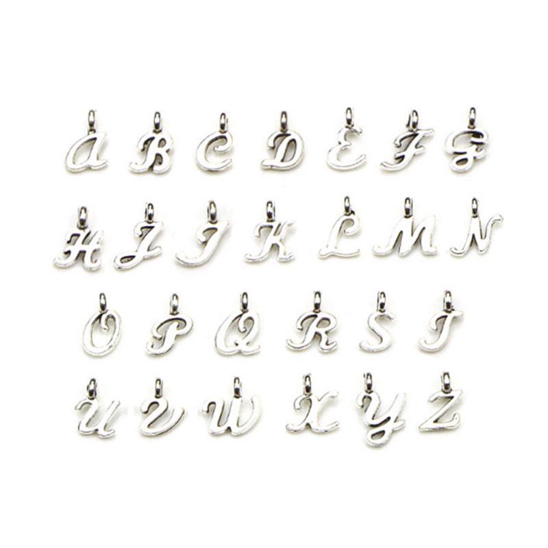26 Alphabet Alloy Pendants for DIY Bracelets, Necklaces, Earrings & Charms
