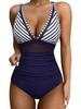 European & American High-Waist One-Piece Swimsuit - Sexy, Hollow Design