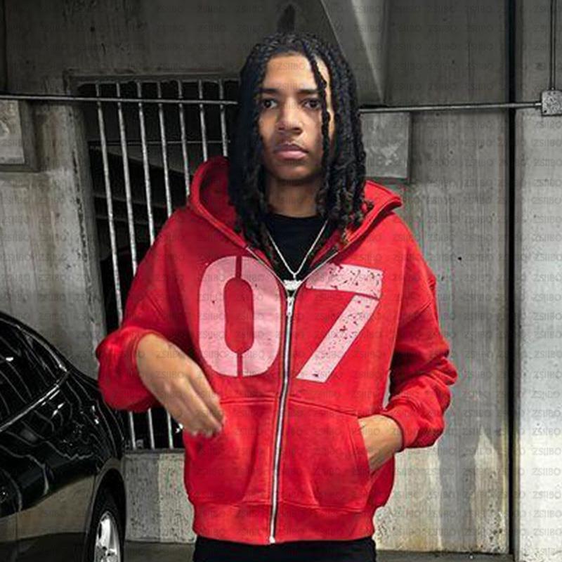 

Европейский и американский модный кардиган с капюшоном: Свитшот в уличном хип-хоп стиле с цифровым принтом 07 XXXL